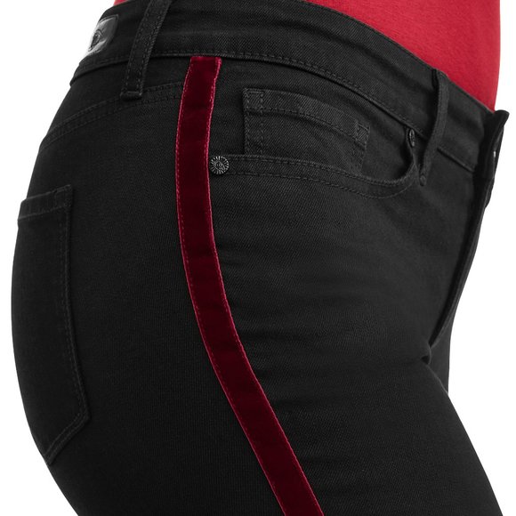 New Skinny Velvet Side Stripe Mid Rise Ankle Jean. - Picture 2 of 8